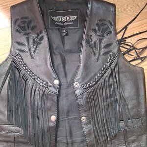 UNK Leather Floral vest